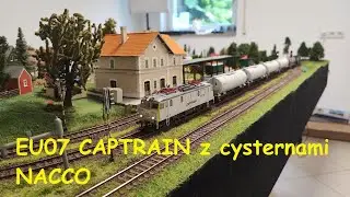 Na makiecie: EU07 CAPTRAIN z cysternami NACCO