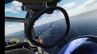 AH-64 short jump from shore to deck, in DCS (Marianas map)