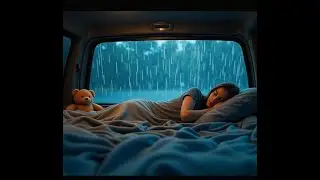 Deep Sleep Rain Sounds 🚗 Heavy Storm on Car Roof with Gentle Night Thunder