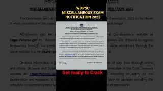 WBPSC MISCELLANEOUS NOTIFICATION OUT.#govtjobs  #wbcs #wbp #wbpsc