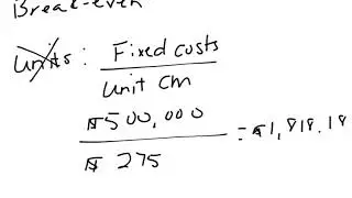 Contribution Margin, Break even, Target Profit
