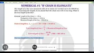 True Length Calculation of chain in surveying when chain short & long | Numerical Solution