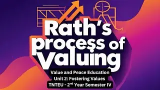 Raths Process of Valuing | Unit 2 | Peace and Value Education | B.Ed Semester IV TNTEU
