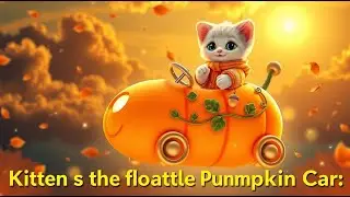 Kitten 🐱 Rides the Floating Pumpkin 🎃 Car | Fun Halloween Nursery Rhyme for Kids | Learning Song