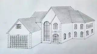 Simple Village House Drawing | Relaxing Art Tutorial