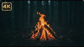 4K Campfire Night: Relaxing Fire Crackling Sounds for Sleep & Study | نار هادئة للاسترخاء والسكينة