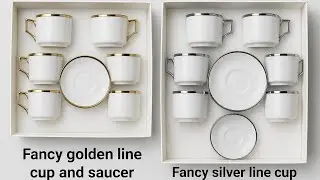 Cup saucer | Fancy Golden and Silver Line Cup saucer with fancy Gift packing 