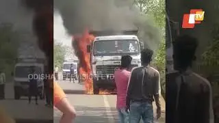 Truck Catches Fire In Jeypore