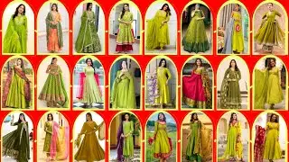 💚 Latest Mehndi Color Combination Anarkali Suit Design | Mehndi Function Special Anarkali Suit