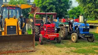 New JCB 3dx Eco Machine Tractor Loading Stuck Deep Mud | Mahindra 275, New Holland 3630 Sonalika Di