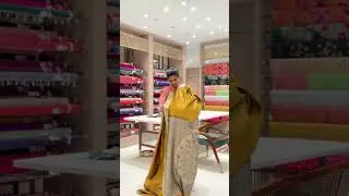 A yellow semi tussar silk saree with a plain body  #saree # #sareestyle #silkmaterial