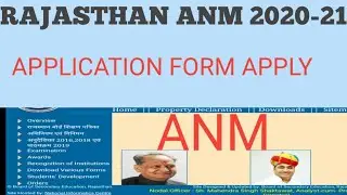 Rajasthan ANM nursing admission application form 2020-21