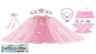 11PCS Princess Cape Set Princess Dress Up Cloak With Crown Wand Jewelry Review