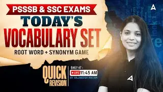 PSSSB / SSC Exams 2025 | Root Word + Synonym Game | English Vocabulary Quick Revision #1