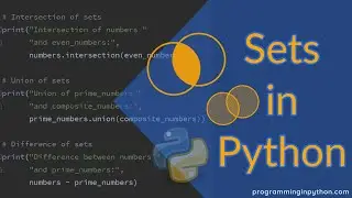 Python Datatype SET -  Set Operations in Python || Data types || programminginpython.com