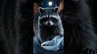 Raccoon vs Plastic Bag Again! 😅