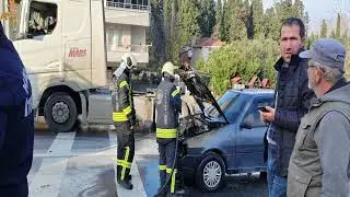 FIRE PANIC IN A MOVING CAR.