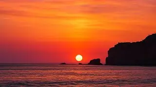 Best Sunset in the World on the Famous Beach of Nazare,Sun Going down in the Atlantic Ocean#sun#asmr