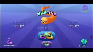Playing Slither.io Lidiane was here! #slithersnake  #fun #bot #rain 