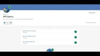 API Basics - Put the web in web API unit - Trailhead recommended badge