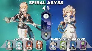 Spiral Abyss 4.1 | C3 Jean Sunfire & C6 Barbara Hyperbloom | Floor 12-9star | Genshin Impact