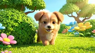 The Shy Baby Puppy Peeked from the Tunnel | Nursery Rhymes for Kids & Baby Songs
