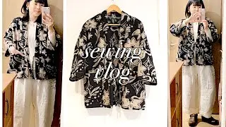 Cozy Sewing Vlog diy hanten haori jacket 半纏ジャケットを作りました☺︎ 手作り服コーデ comfy winter outfits
