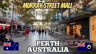 Exploring Perth Australia: City Walking Tour Along Murray Street Mall July 2024