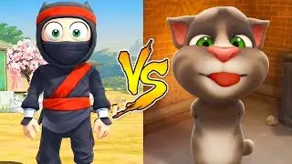 Talking Tom and Friends VS Clumsy Ninja / Cartoon Games Kids TV