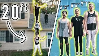 20ft TALL HUMAN RECORD! 7ft TALL GUY & TWO 6ft TALL GUYS!