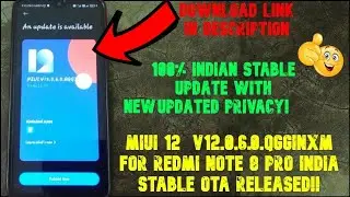 Redmi Note 8 Pro India MIUI 12 v12.0.6.0 QGGINXM Stable New Update Rolling Out Download Link 👇👇|2021