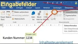 Word Eingabefelder: erstellen und verwenden (Inhaltssteuerelemente)