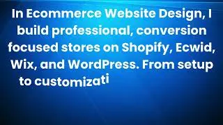 Ecommerce Web Design | Shopify, Wix, WordPress | Social Media | SEO Audit & Strategy Consultant