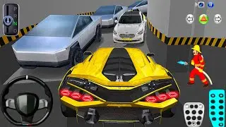 New Luxury Lamborghini & Tesla Cyber Truck Parking in Garage - 3D Driving Class 2026 - Android Games