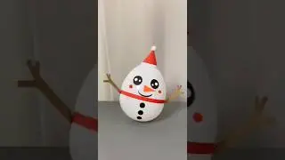 Teach you how to make a little Snowman ☃️  with  Balloon 🎈  #shorts #diy #origami #papercraft