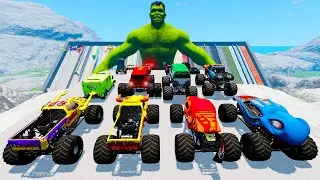 BMNG XROM &ndash; High Speed Monster Trucks Car Stunts Jumps and Crashes #013 in BeamNG drive