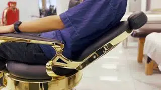 Premium Antique Golden Salon Barber Chair