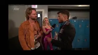 Hangman Adam Page Backstage Interview  W/ MJF & Renee paquette . AEW DYNAMITE 23/07/2025