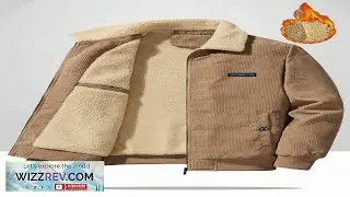 Manfinity Homme Men's Casual Letter Patched Teddy Lined Corduroy Jacket Autumn Winter