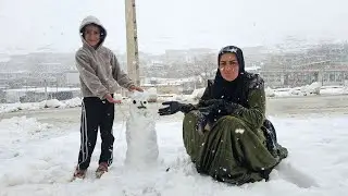A look at the sad life of a homeless mother and daughter who made a snowman in winter