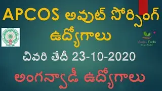 APCOS Outsourcing Jobs for Sr Asst and Jr Asst Record Asst - Anganwadi jobs- 2020 - Andhrapradesh