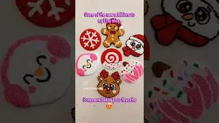 Christmas handmade punchneedle mug rugs #reels #punchneedle #embroidery #crochet #handmade #shorts