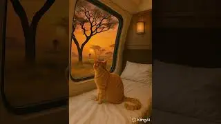 &ldquo;Cat on a Train Through African Sunset 🌅🐾  Relaxing Savanna Ambience with Animals&rdquo;  #shortvideo