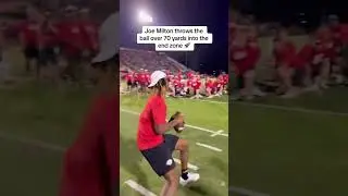 Joe Milton throws the ball over 70 YARDS at the Manning Passing Academy 🚀 #shorts