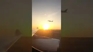Sunrise plane takeoff at JFK