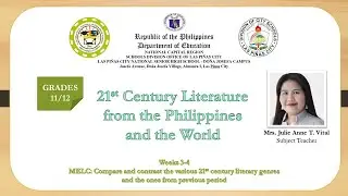 Senior High School English-21st Century Literature Video Lesson (Weeks 3-4)