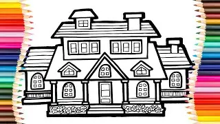 Set Of Houses. How to Draw a House Easy.