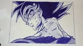 Ultra Instinct Goku drawing with Pen 🖊️ /  Anime drawing Goku step by step 
