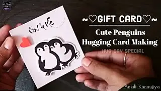 Cute Penguins Hugging Card Making 🫂❤|Hug Day Special|DIY Card|Gift Idea|#diy #card #ytvideo #hugday