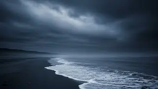 Gentle Sea Waves at Night | No Ads for Calm Breathing and Mental Ease with Silent Beach Mood
